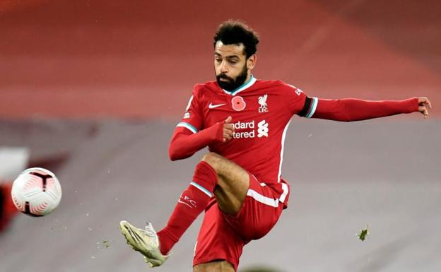 Mohamed Salah, en un partido del Liverpool. 