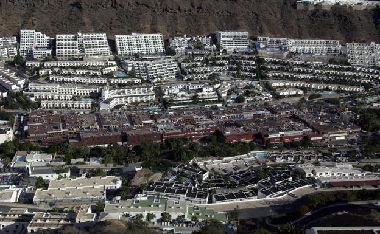 Vista aérea de la urbanización turística de Puerto Rico. 