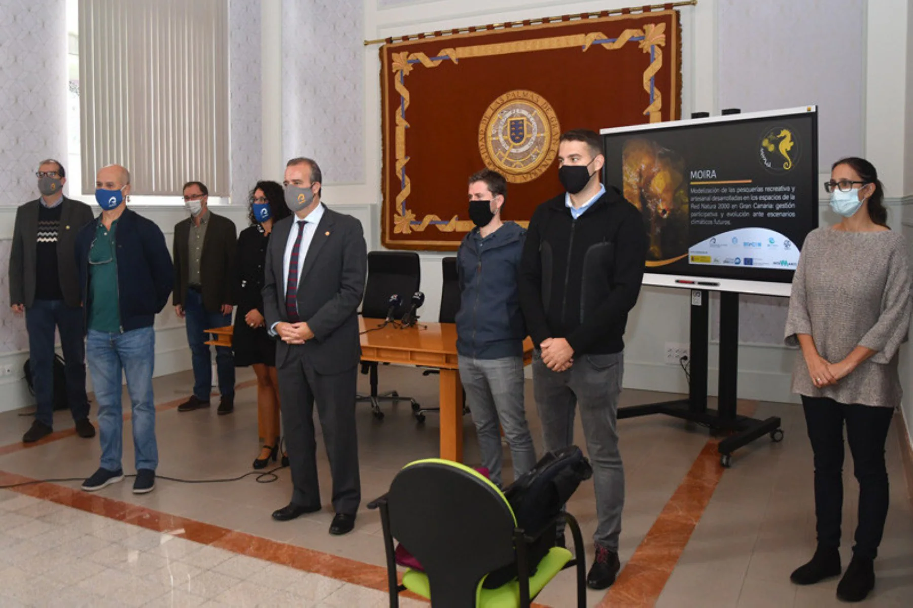 Imagen tomada ayer durante la presentación del proyecto 'Moira' en la sede de la ULPGC. 