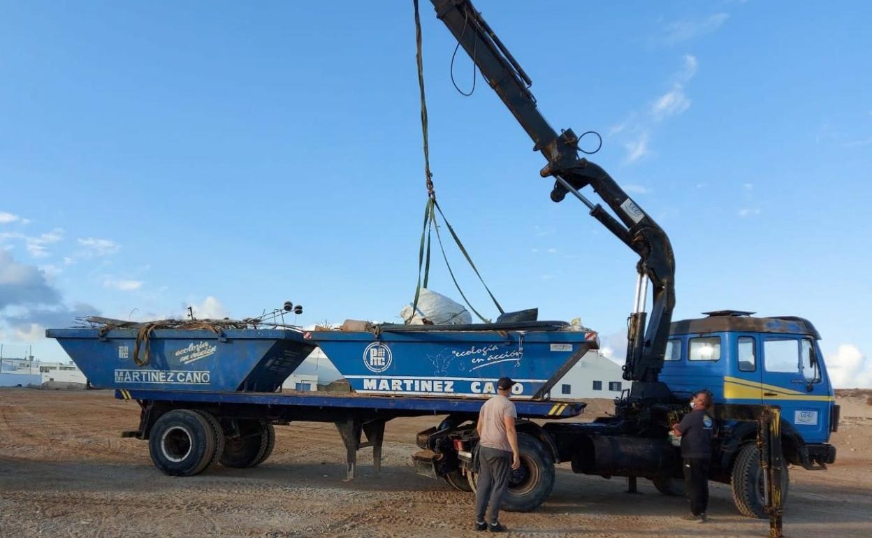 Trabajos en La Graciosa. 