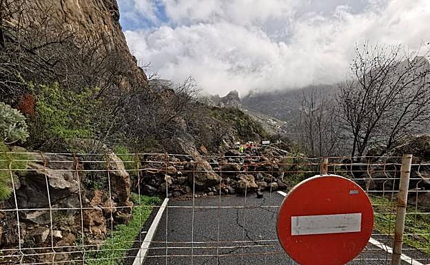 Desprendimientos en la zona de Ayacata