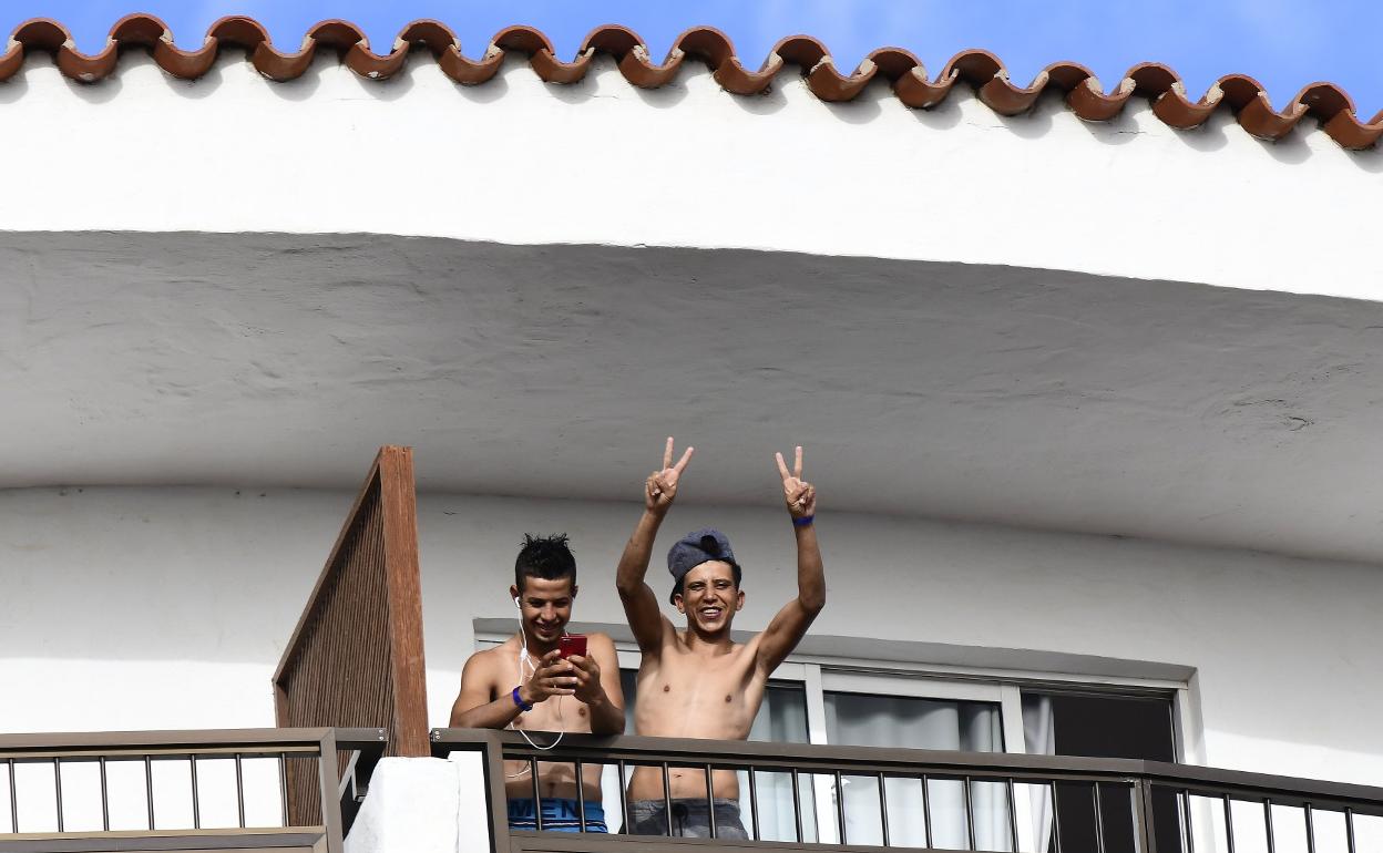 Imagen de archivo de inmigrantes en el Hotel Waikiki del sur de Gran Canaria. 