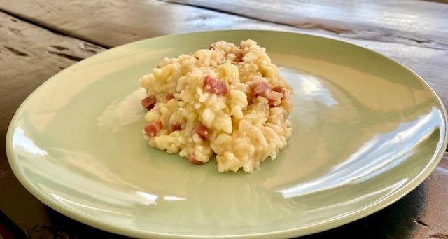 Risotto de coliflor y jamón