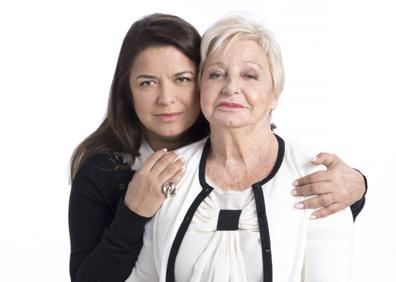 Imagen secundaria 1 - Arriba y abajo a la derecha, Leonor y Jean-Marie Greyl. A la izquierda, Leonor con su hija, Caroline.