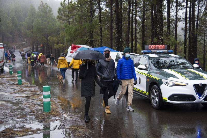 La cumbre en la zona del Pico de las Nieves la semana pasada. 