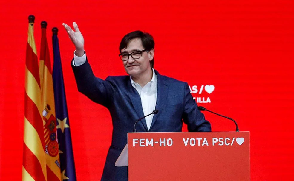 Salvador Illa ha comparecido tras conocer su victoria en votos en las elecciones catalanas.
