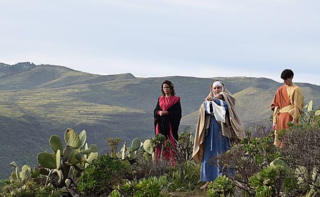 El corto se rodó entre tabaibas y tuneras, en la Montaña de Arriba. 