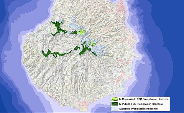 Mapa de ubicación de los pinares de cumbre con certificado FSC. 