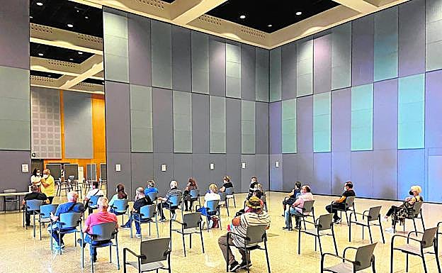 Imagen del punto de vacunación contra la covid habilitado desde el miércoles en ExpoMeloneras. 