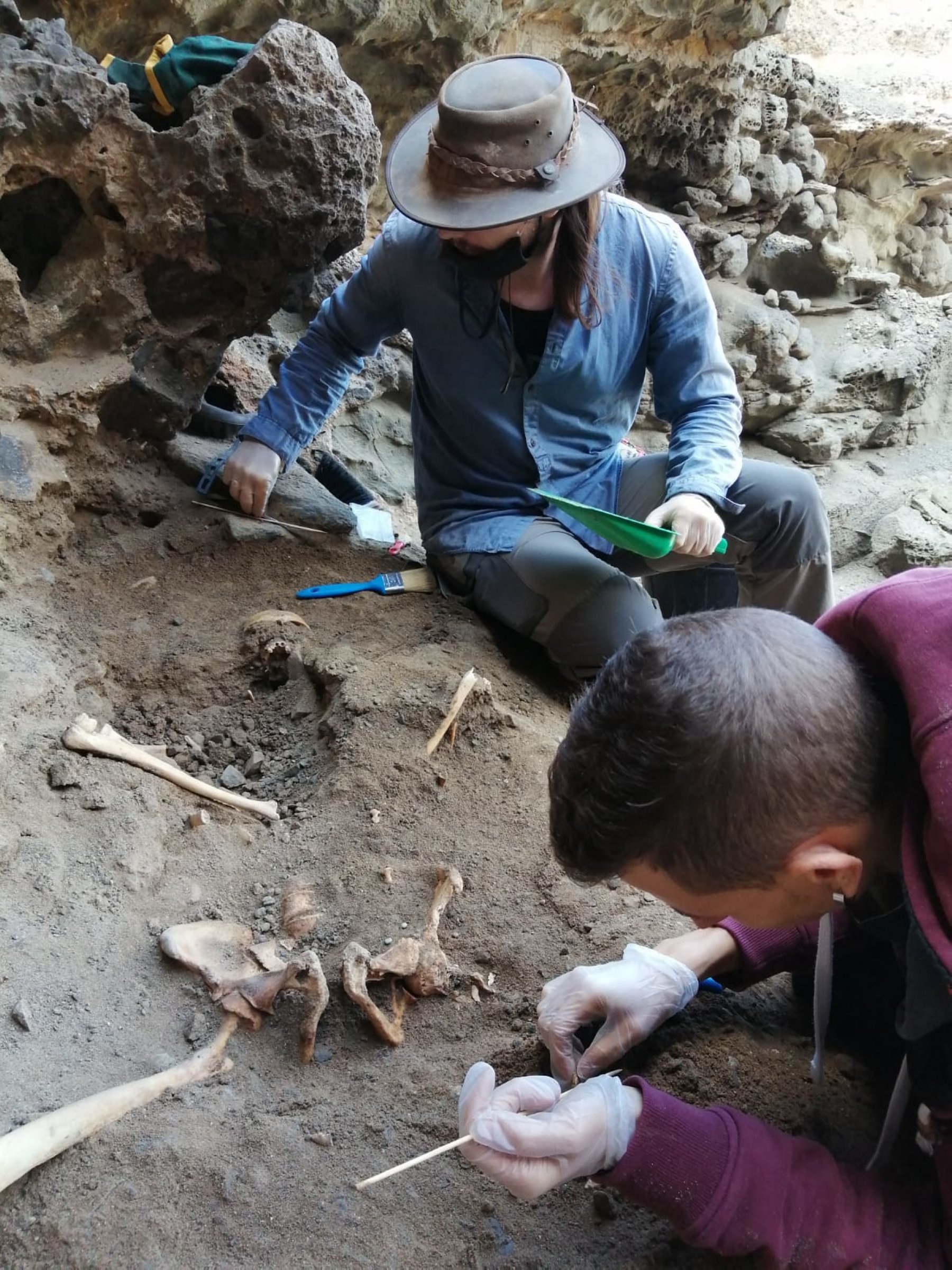 Imagen de las últimas excavaciones en la cueva de Betancuria. 