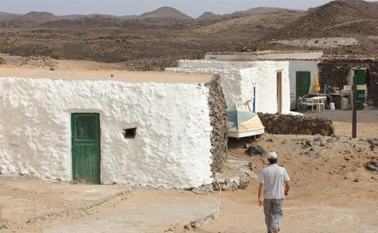 Algunas de las chozas de Lobos. 