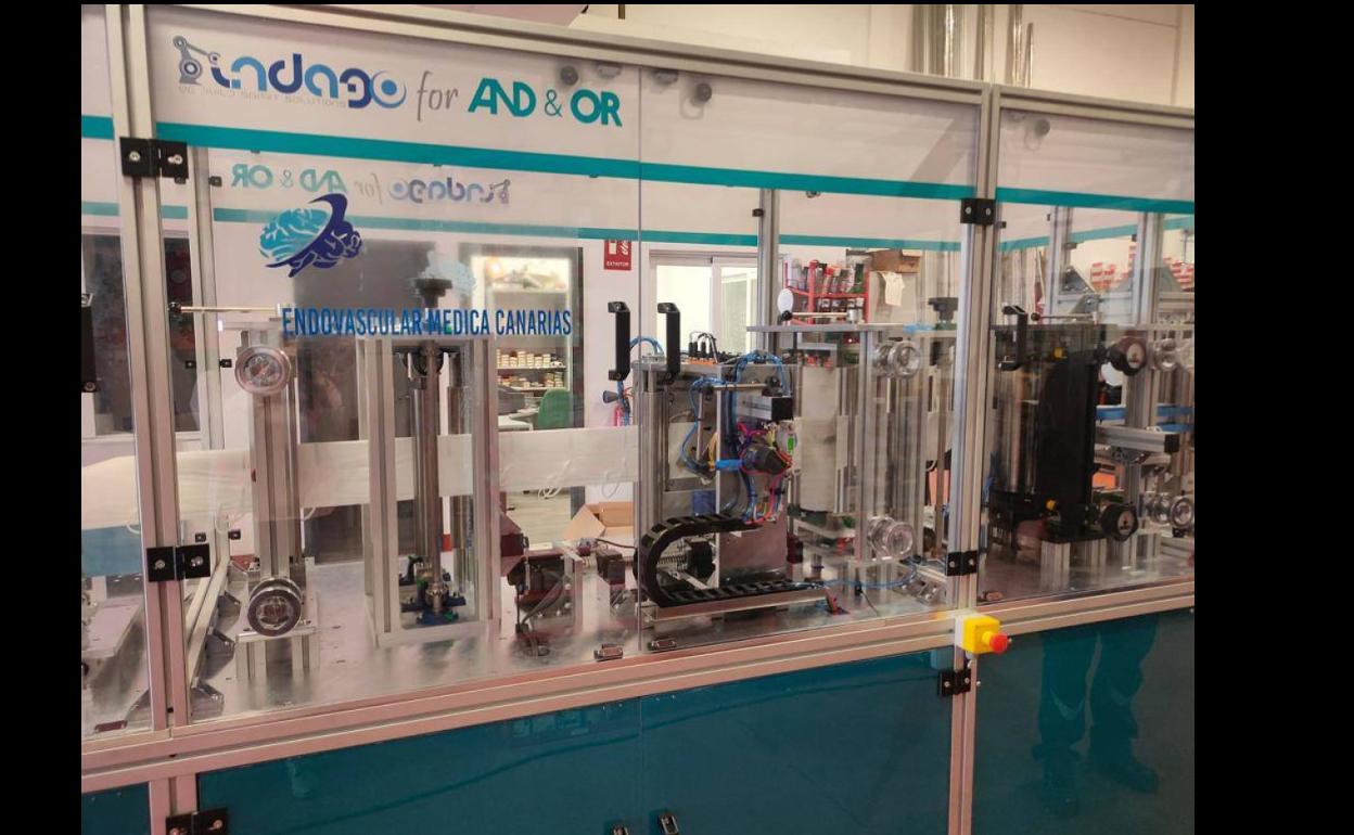 Imagen de la máquina de mascarillas FPP2. 