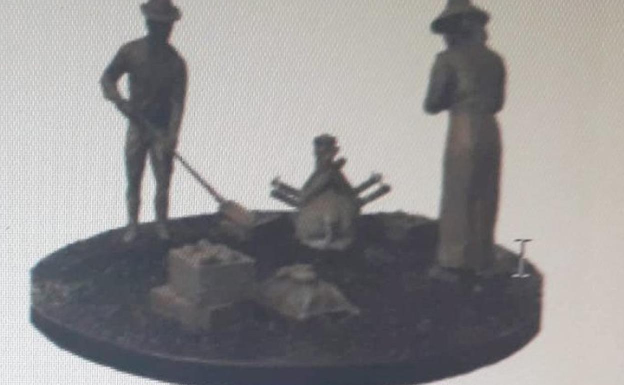 Boceto de la escultura. 