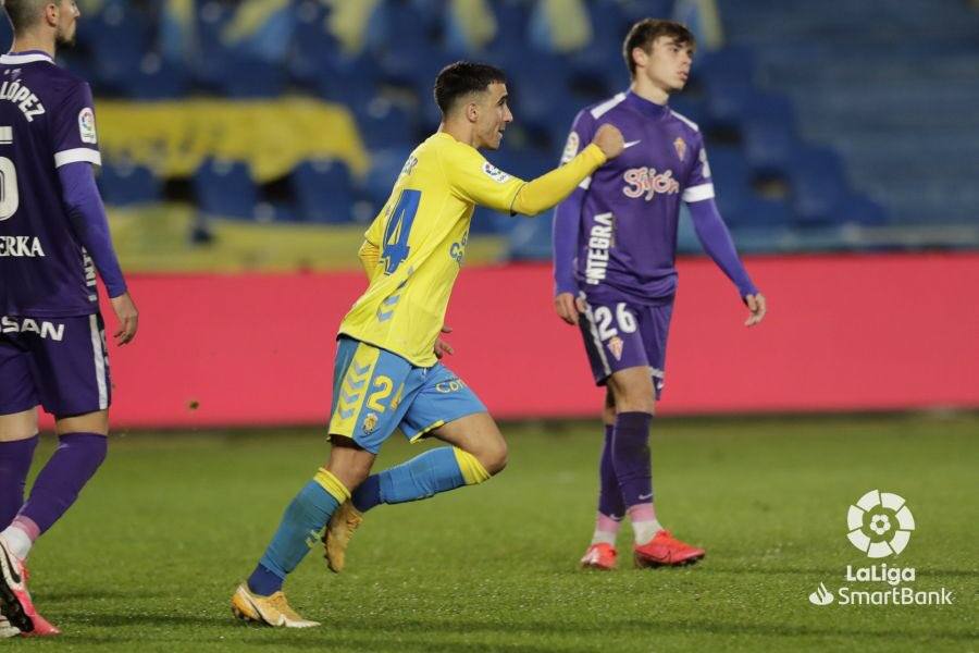 Imagen de Rober, protagonista en el partido de la primera vuelta en el Gran Canaria. 