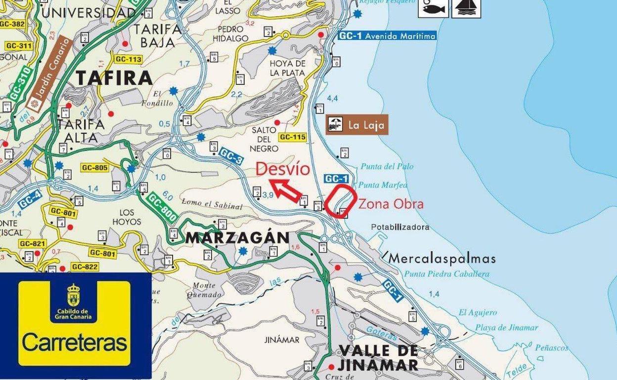 Cierran la GC-1 esta noche en sentido hacia la capital grancanaria