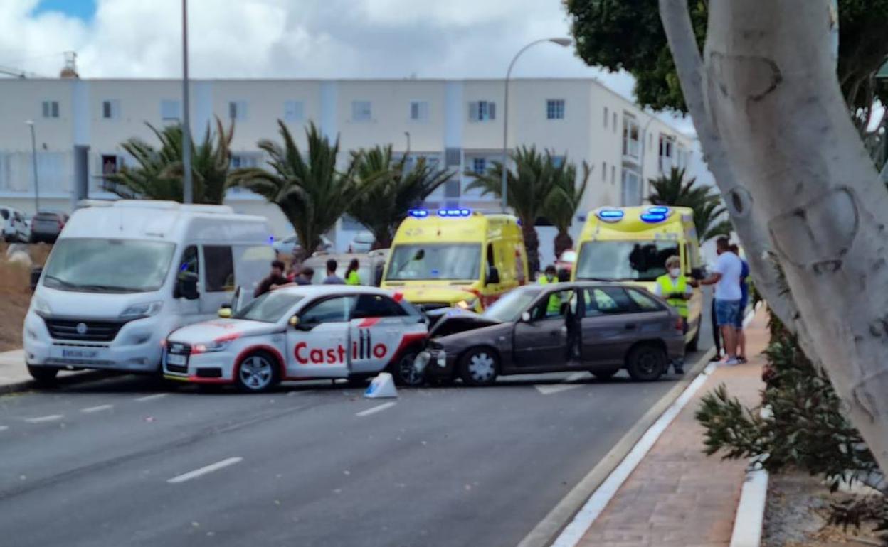 Imagen del accidente en Arrecife. 