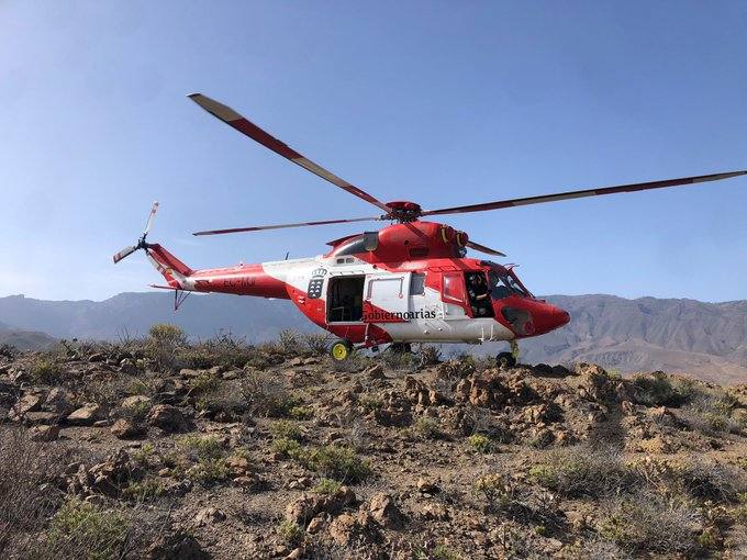 El helicóptero del GES rescata a un senderista en Gran Canaria