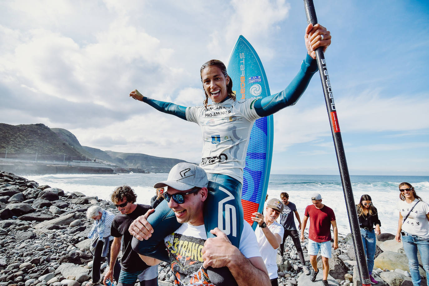 Imagen de archivo de la windsurfista grancanaria. 
