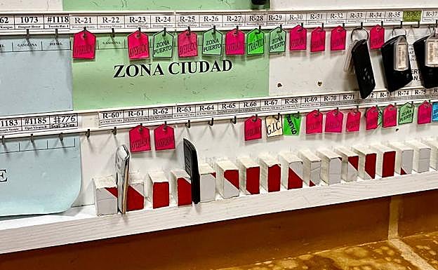 Las etiquetas en rojo informan de que la unidad está averiada. 