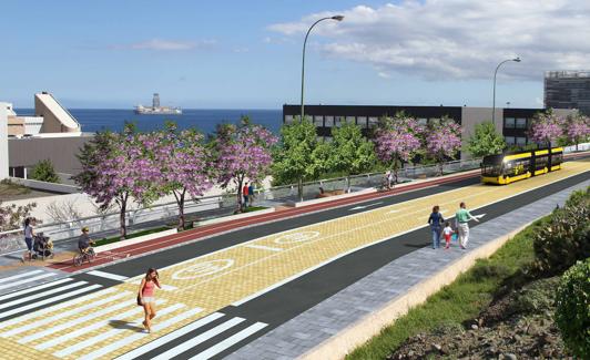 Infografía de la MetroGuagua en Blas Cabrera Felipe. 