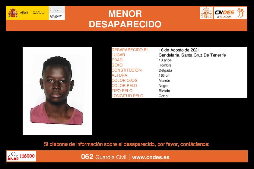 Buscan a este joven de 13 años desaparecido el lunes en Tenerife