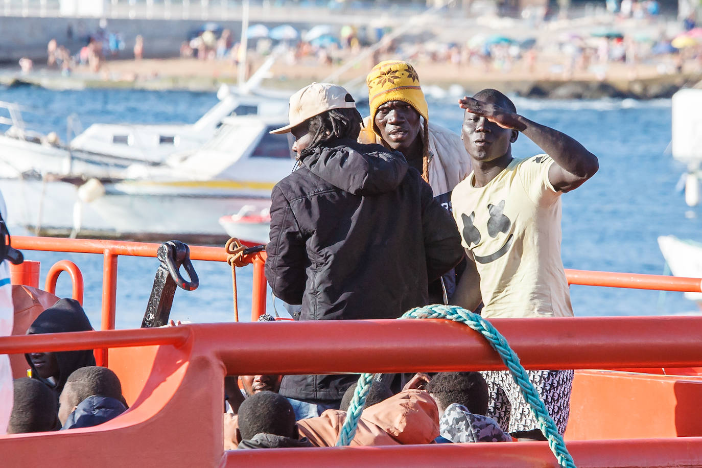 Fotos: 46 inmigrantes rescatados llegan a Arguineguín