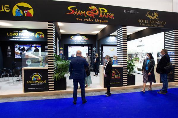 Stand de Siam Park, en la 41 edición de la Feria Internacional del Turismo, Fitur, que abre sus puertas este miércoles en Madrid. 