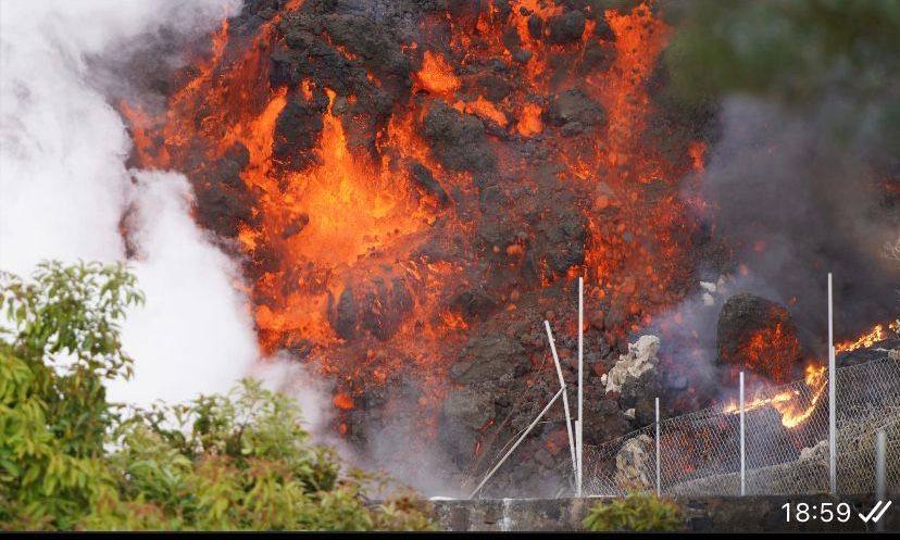 Avisan del posible desprendimiento y avance de grandes fragmentos de colada