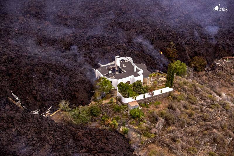 Iamgen del avance de la lava en La Palma. 