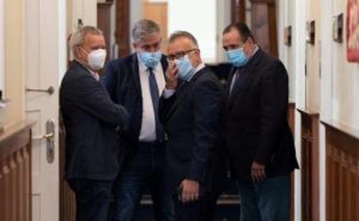 De izq.a dcha. Sebastián Franquis, Jorge González, Ángel Víctor Torres y Blas Trujillo. 