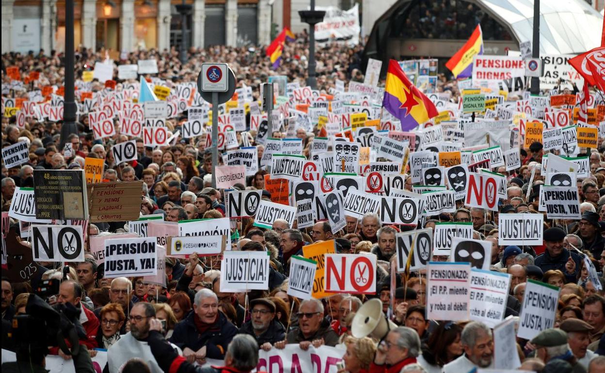Manifestación en 2018 en Madrid contra la 'ley mordaza'.
