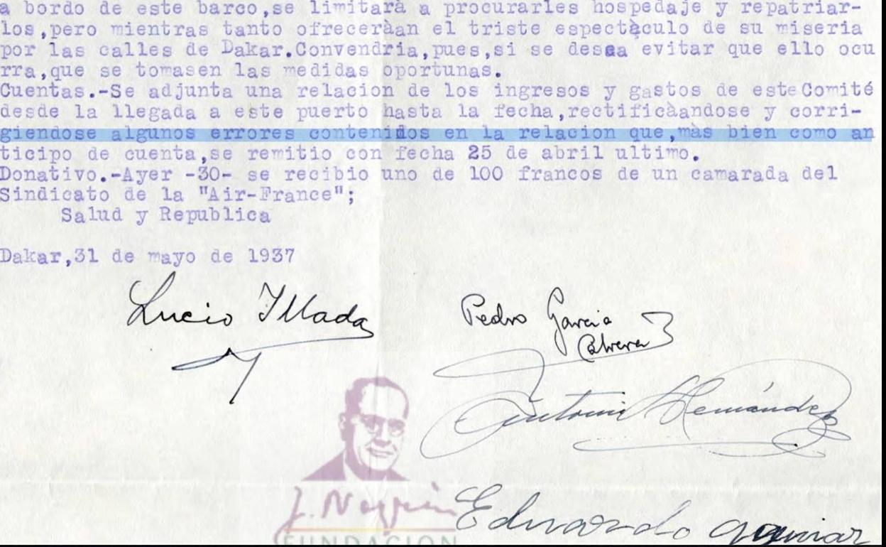 El archivo de Negrín revela el día a día de 152 republicanos fugados a Dakar