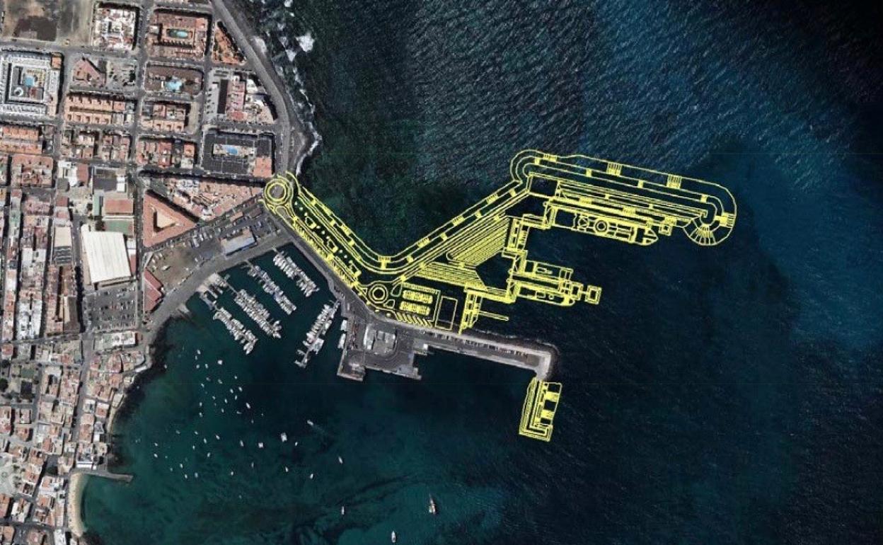 Así quedará el puerto comercial del norte majorero. 