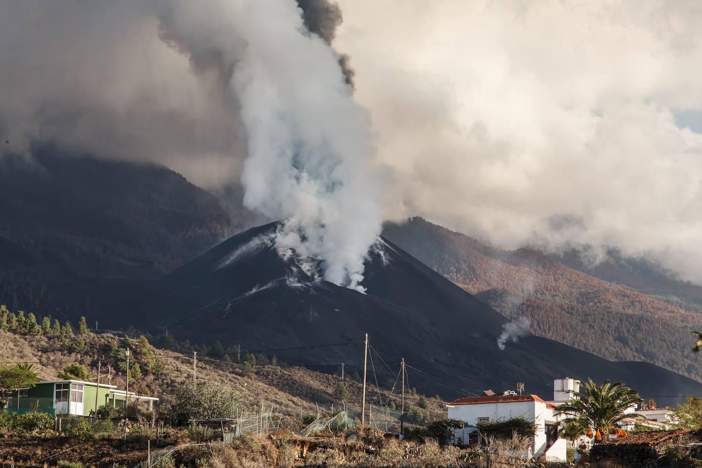 Fotos: El volcán bajo la lluvia