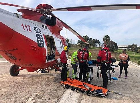 Rescatan a una mujer de 63 años con una lesión en Guayadeque