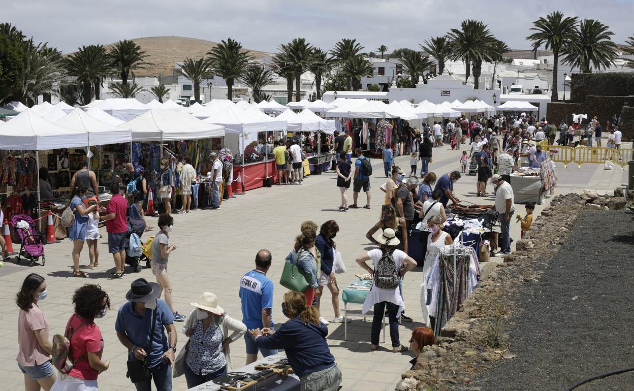 Mercadillo de Teguise en fechas recientes. 