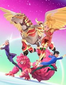 Imagen secundaria 2 - Arriba, el equipo de In Efecto Atlantis detrás de 'Tara Duncan', a la derecha.A la izquierda, una imagen de 'Arcane'. 