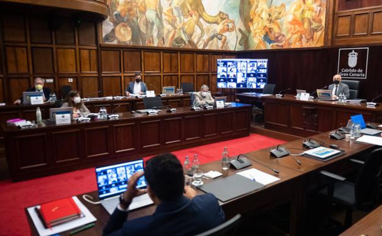 Un momento del último pleno del Cabildo, el de los presupuestos. 