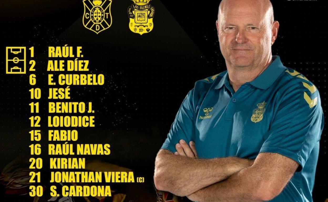 Los once que saldrán hoy al campo por la Unión Deportiva. 
