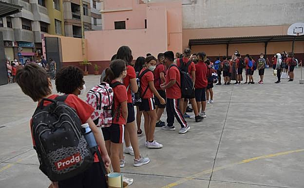 Imagen de archivo tomada a principios de curso en un colegio de la capital grancanaria