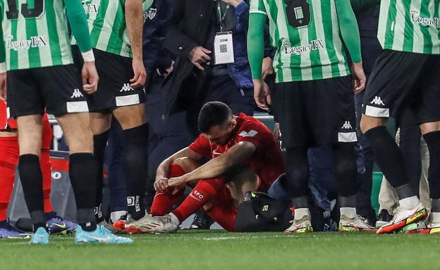 Joan Jordán, tras el incidente del derbi sevillano de Copa.