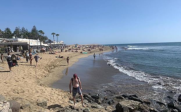 Vista de la playa de Maspalomas desde la zona del Faro. 