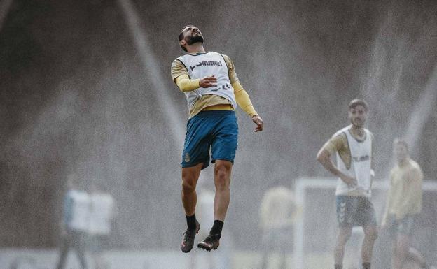Raúl Navas, entrenando. 
