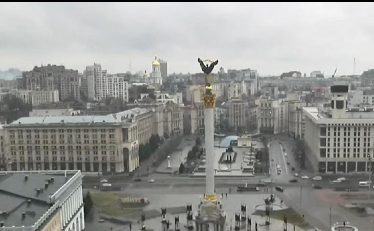 Señal en directo de la plaza Maidan en Kiev, Ucrania