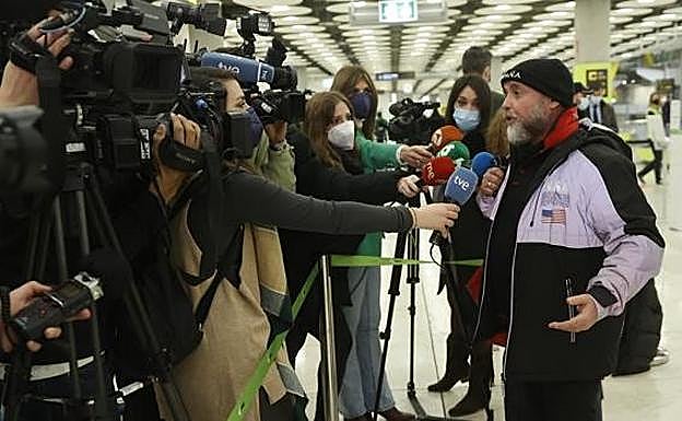 El español José Antonio a su llegada a Madrid.