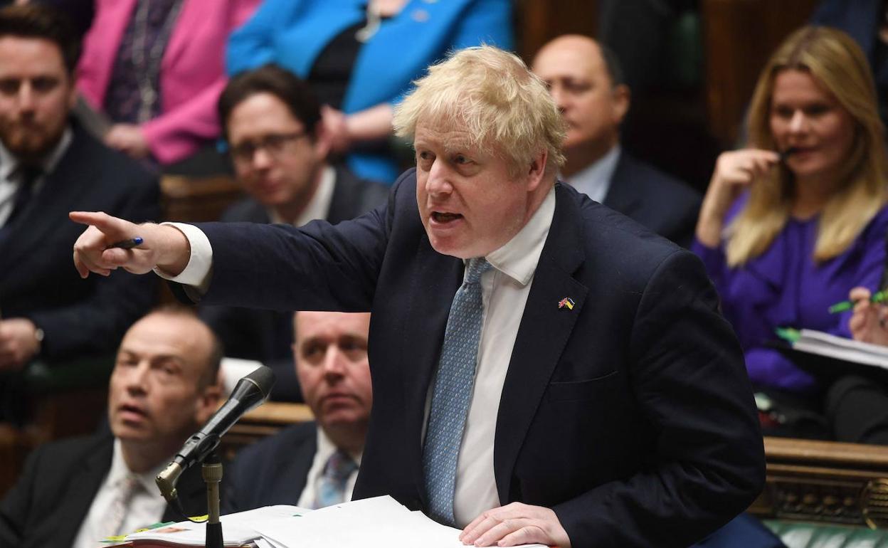 El primer ministro británico, Boris Johnson, en el Parlamento. 
