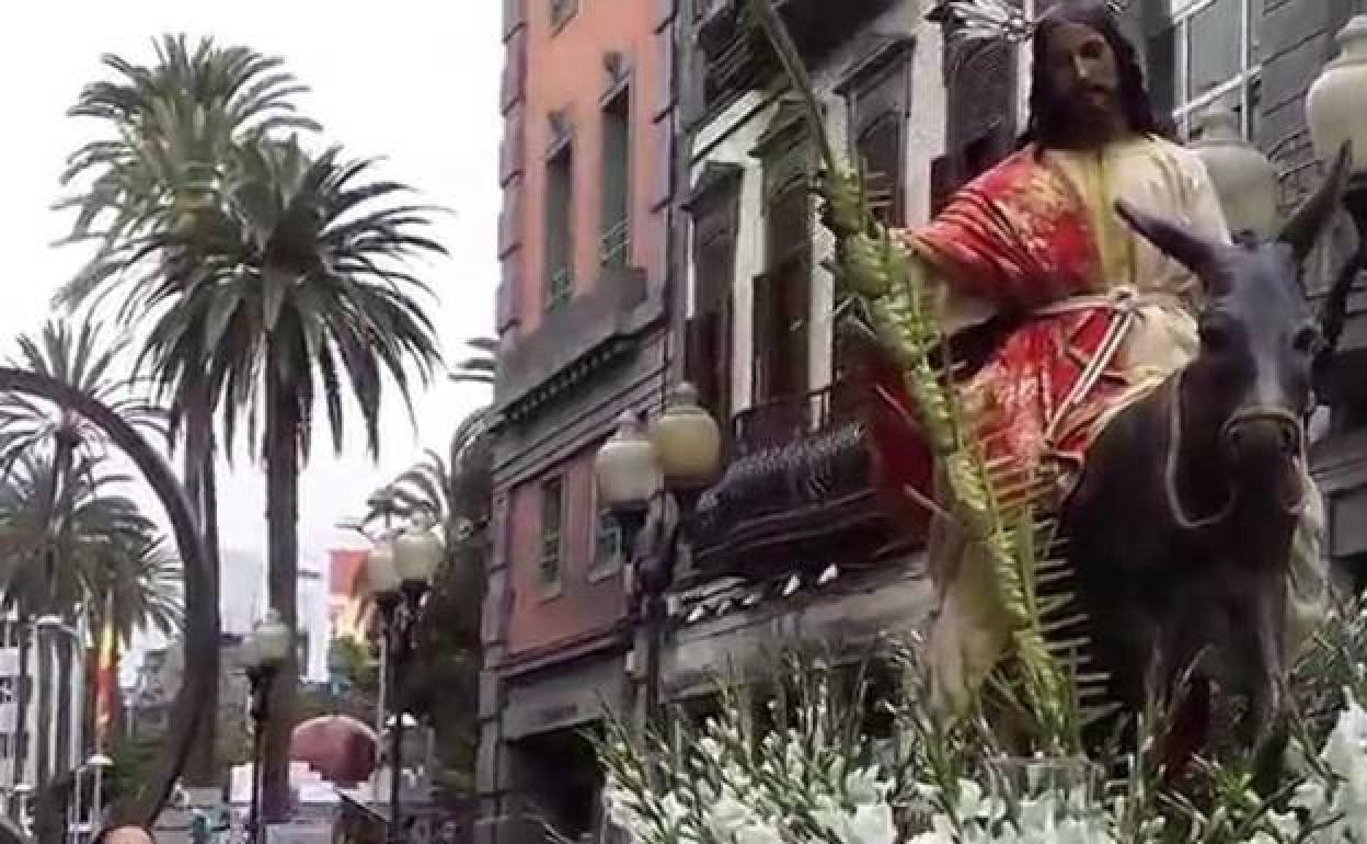 Procesión de La Burrita en San Telmo, Las Palmas de Gran Canaira. 