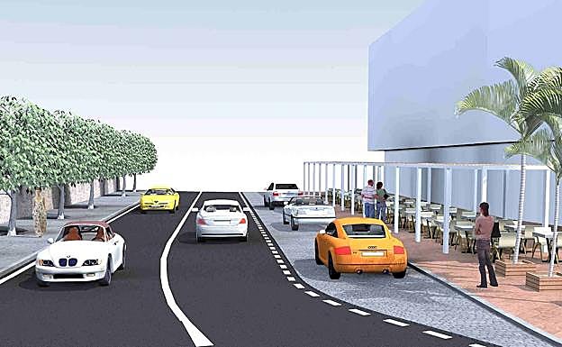 Recreación de cómo quedará la GC-500 a su paso por Arguineguín cuando acaben las obras. 