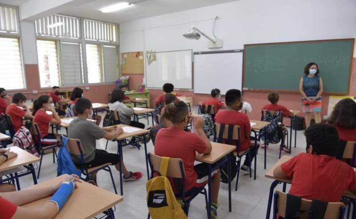 Imagen de archivo del inicio de curso en el Colegio Aguadulce, en la capital grancanaria. 