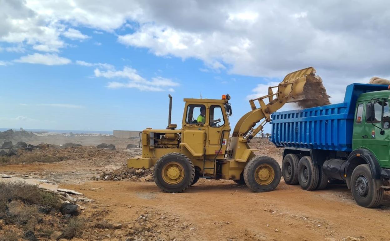 Retirada de escombros. 